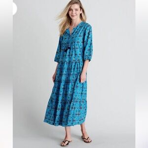 Pink Chicken Blue Floral Maxi Dress (RUNS LARGE)